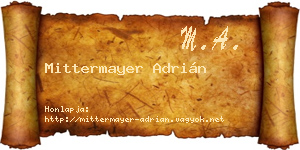 Mittermayer Adrián névjegykártya